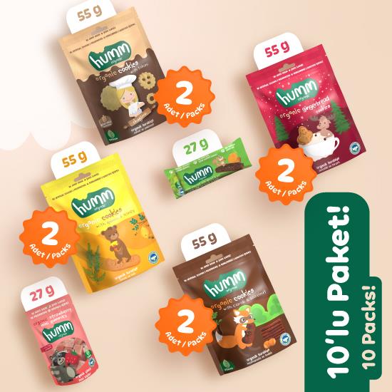 Organik Tatlı Atıştırmalık Paketi - 10 adet (6 çeşit)