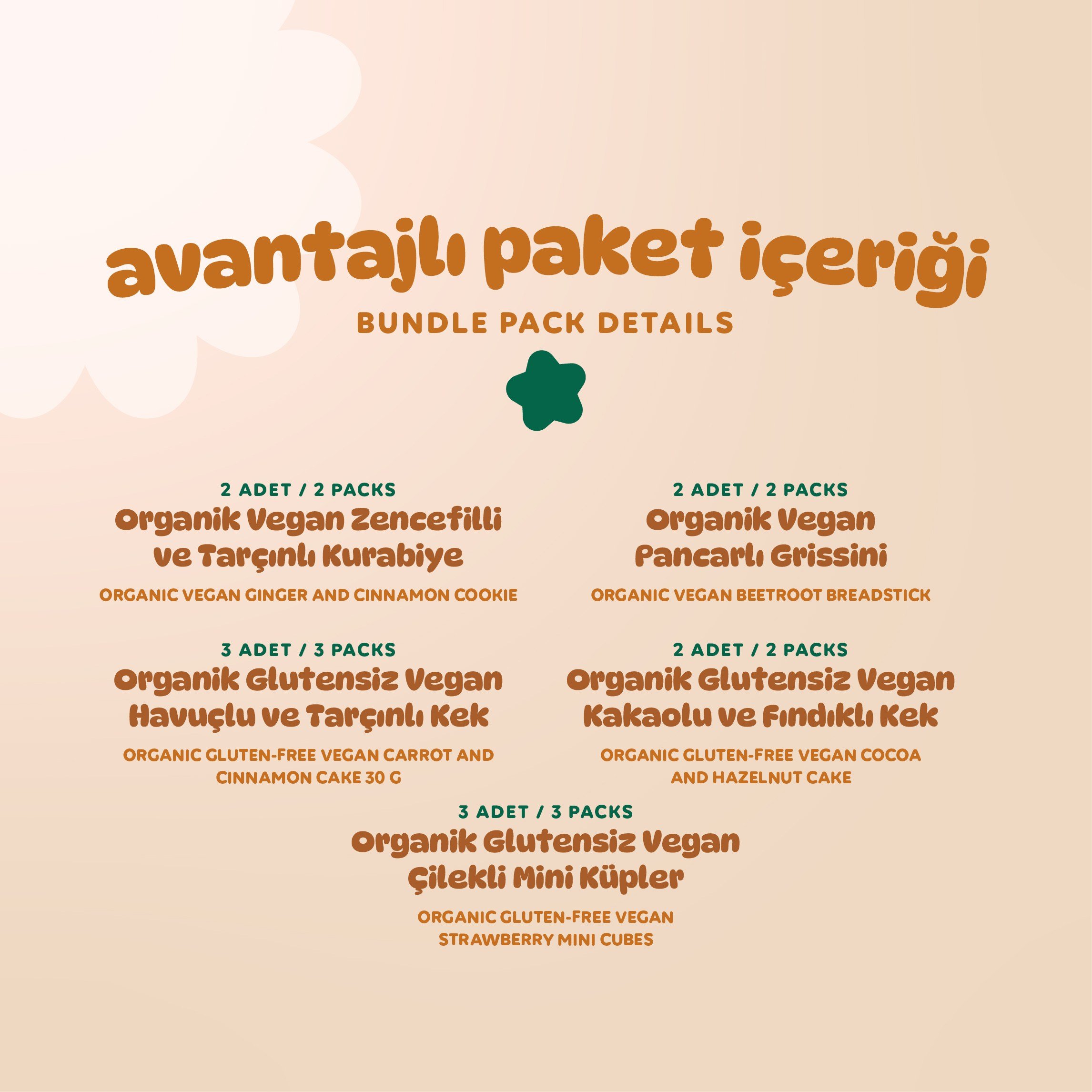 Organik Tatlı & Tuzlu Aile Boy Atıştırmalık Paketi - 12 adet (5 çeşit)