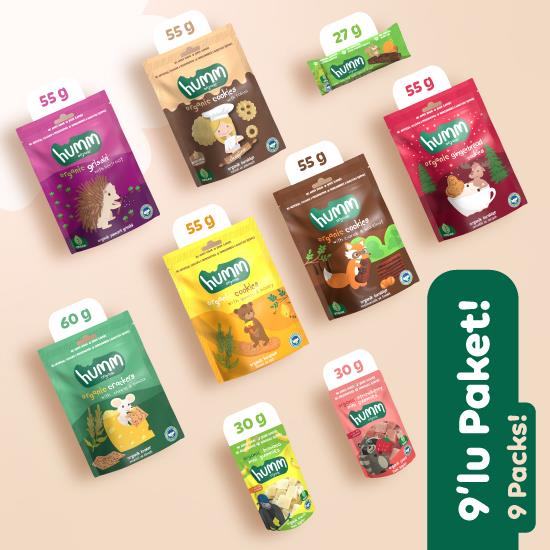 Organik Tatlı & Tuzlu Atıştırmalık Paketi - 9 adet (9 çeşit)