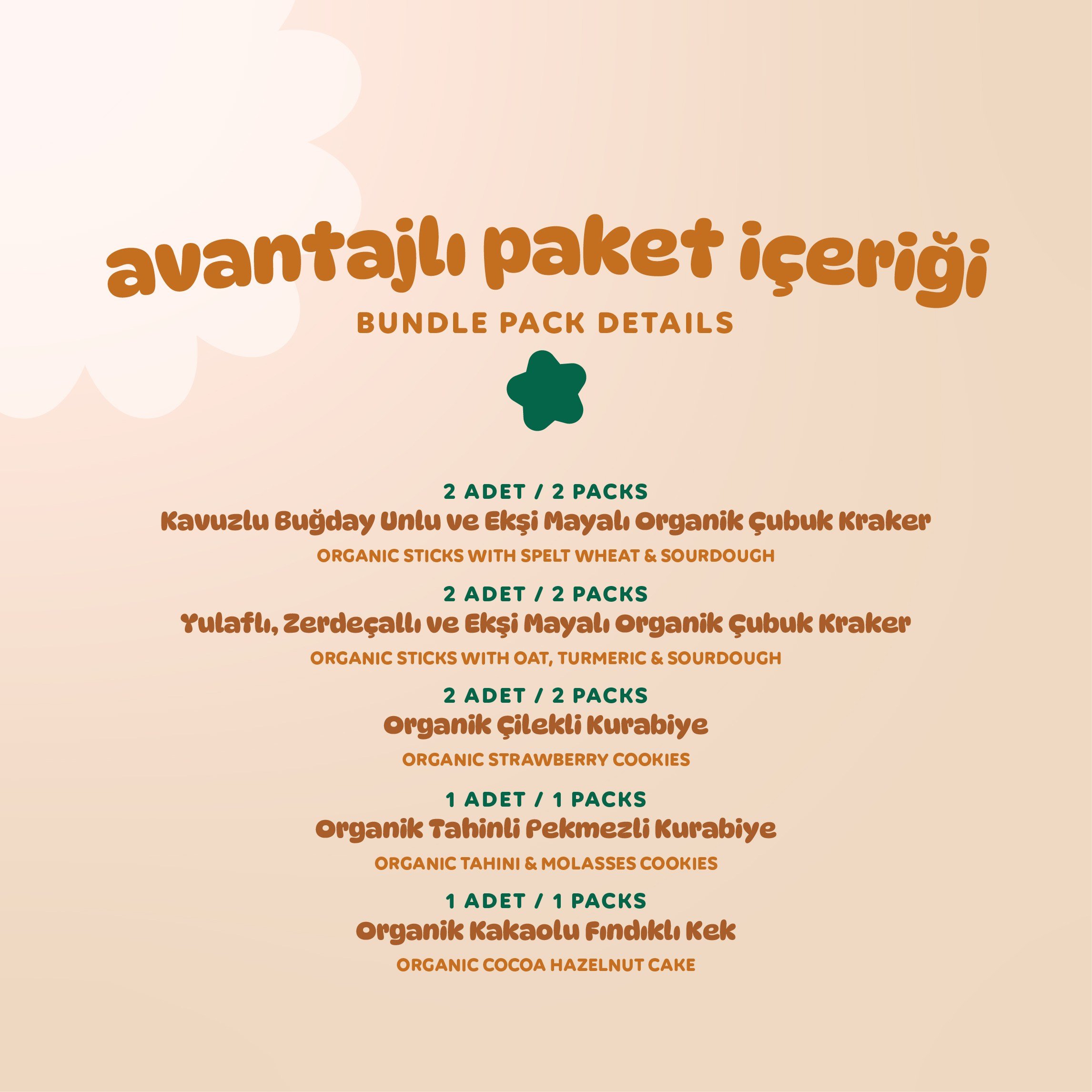 Organik Tatlı & Tuzlu Okul Çantası Atıştırmalık Paketi - 9 Adet(5 Çeşit)