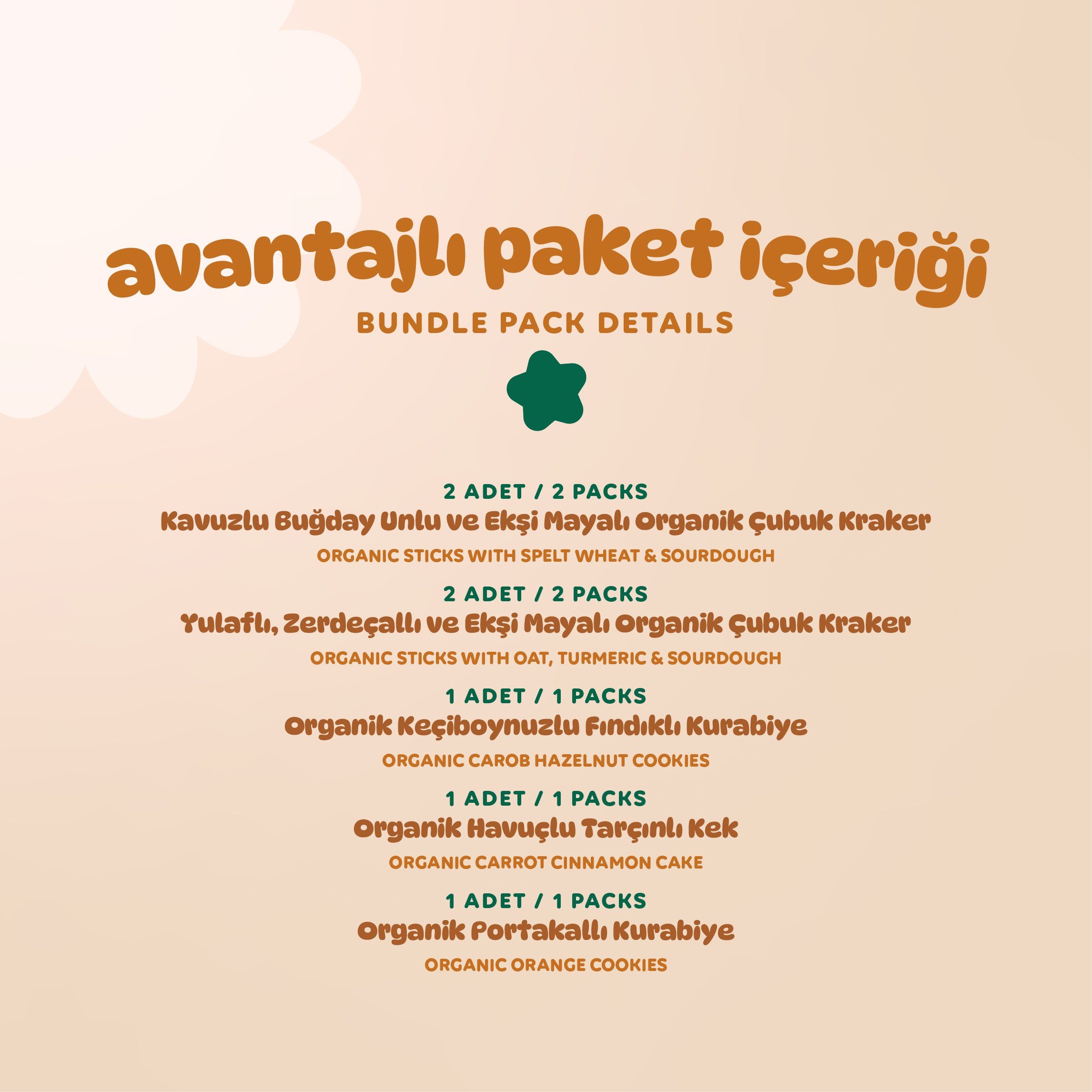 Organik Tatlı & Tuzlu Okul Çantası Atıştırmalık Paketi - 7 Adet(5 Çeşit)  