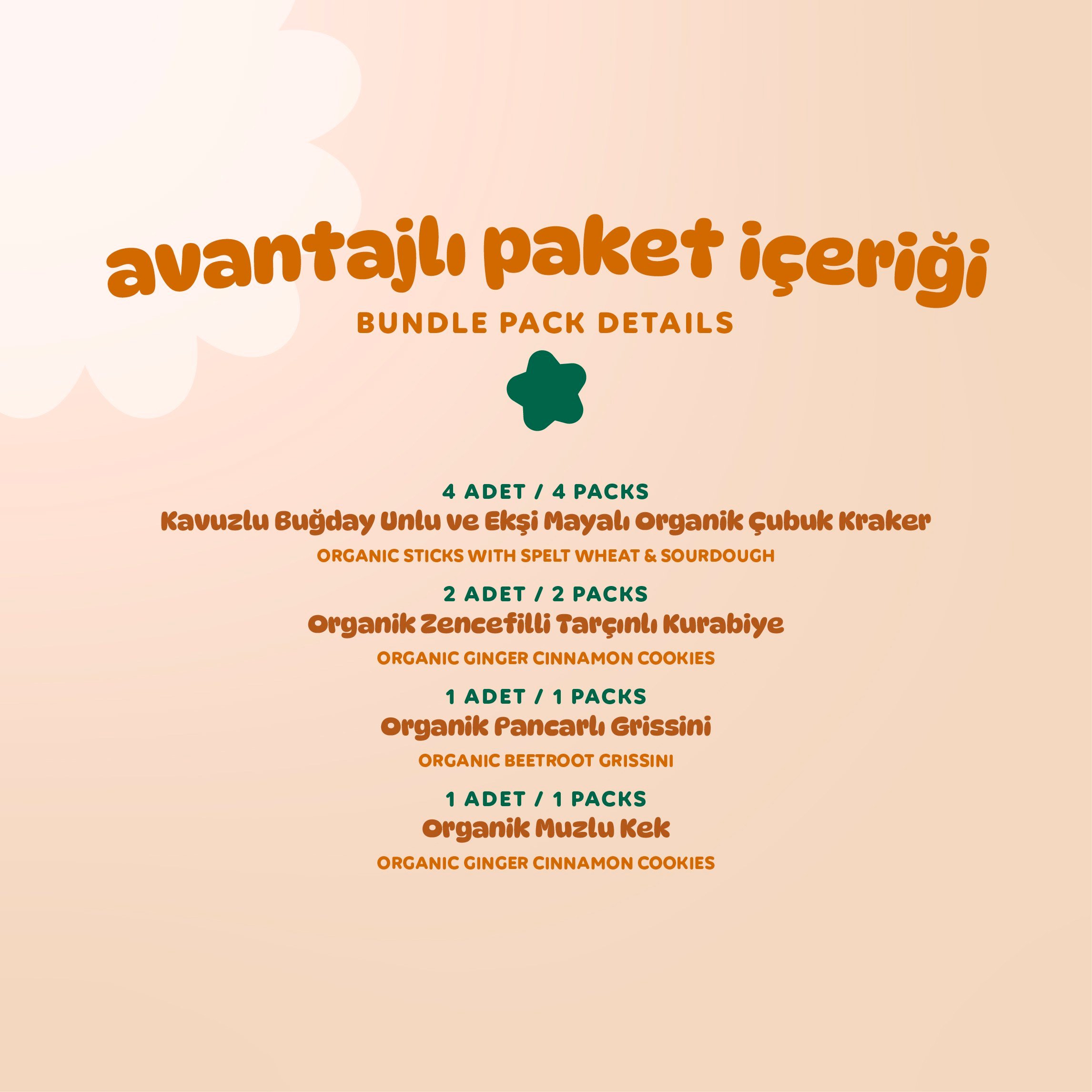 Organik Tatlı & Tuzlu Okul Çantası Atıştırmalık Paketi - 8 Adet(4 Çeşit)  