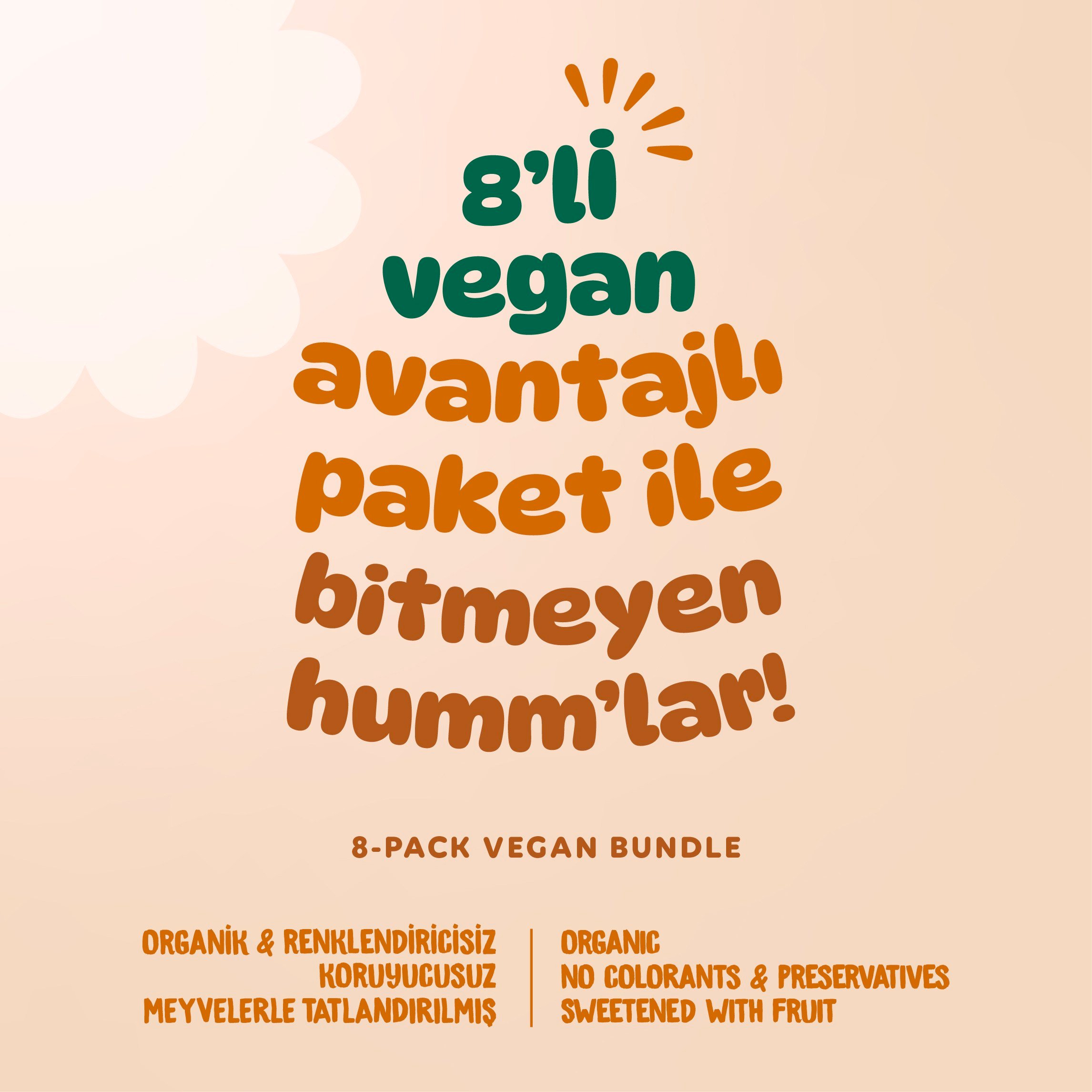 Organik Tatlı & Tuzlu Okul Çantası Atıştırmalık Paketi - 8 Adet(4 Çeşit)  
