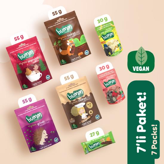 Organik Vegan Atıştırmalık Paketi - 7 adet (7 çeşit)