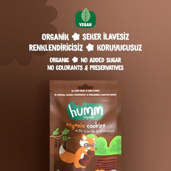 Organik Vegan Keçiboynuzlu ve Fındıklı Kurabiye Atıştırmalık Paketi - 6 adet
