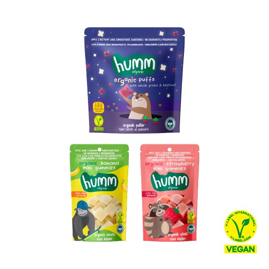 Organic Vegan Puff & Mini Gummies Snack Pack - 3 Pieces (3 Varieties)