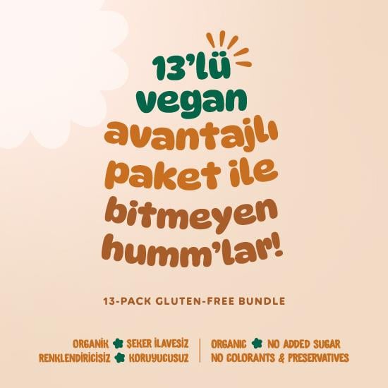 Organik Vegan Tatlı & Tuzlu Atıştırmalık Paketi - 13 adet (13 çeşit)