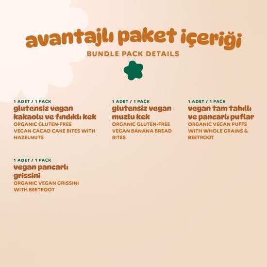 Organik Vegan Tatlı & Tuzlu Atıştırmalık Paketi - 13 adet (13 çeşit)