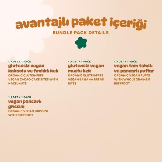 Organik Vegan Tatlı & Tuzlu Atıştırmalık Paketi - 13 adet (13 çeşit)