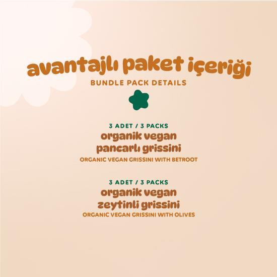 Organik Vegan Tuzlu Grissini Atıştırmalık Paketi - 6 adet (2 çeşit)