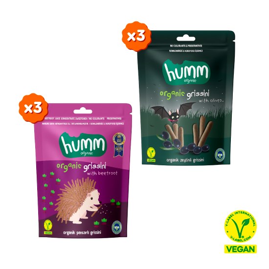 Organic Vegan Savory Grissini Snack Pack - 6 Pieces (2 Varieties)
