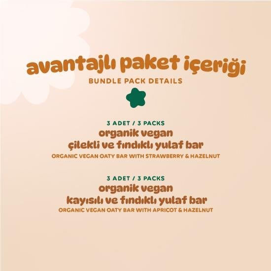 Organik Vegan Yulaf Bar Atıştırmalık Paketi - 6 adet (2 çeşit)