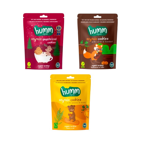 Organik Vegan Zencefilli Keçiboynuzlu Ballı Kinoalı Kurabiyeler Atıştırmalık Paketi - 3 Adet (3 Çeşit)