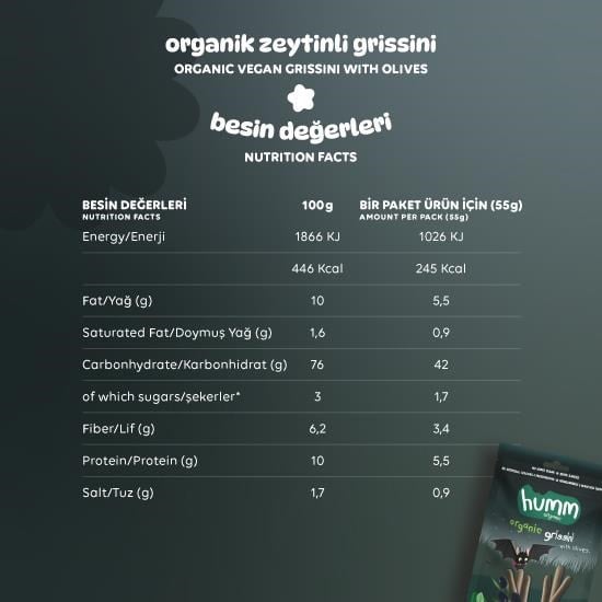 Organic Vegan Olive Grissini – 55G