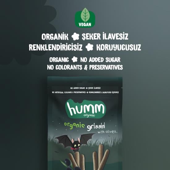 Organik Vegan Zeytinli Grissini - 55g