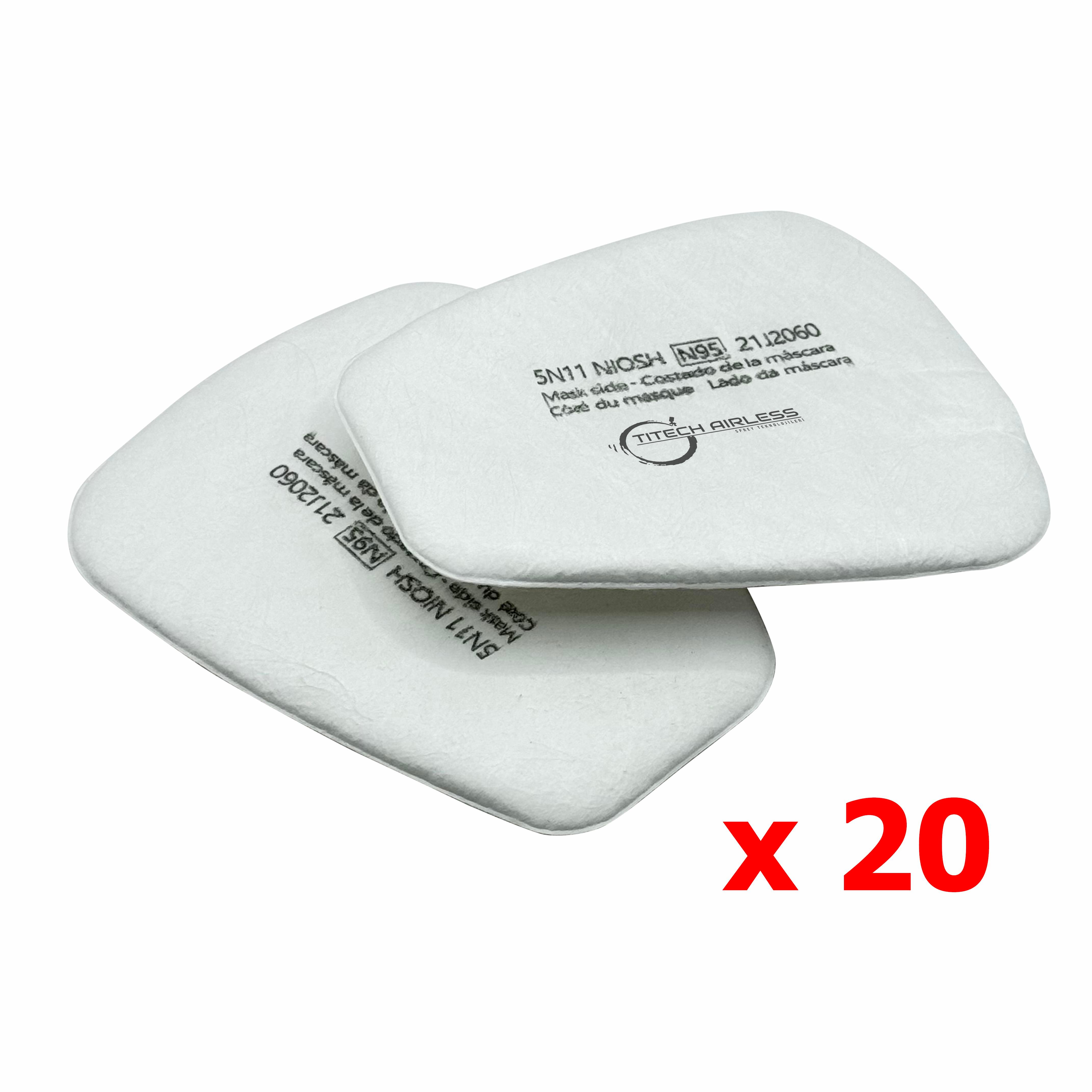 5N11 N95 Partikül Toz Ve Sis Filtresi P2 (20'li Paket)