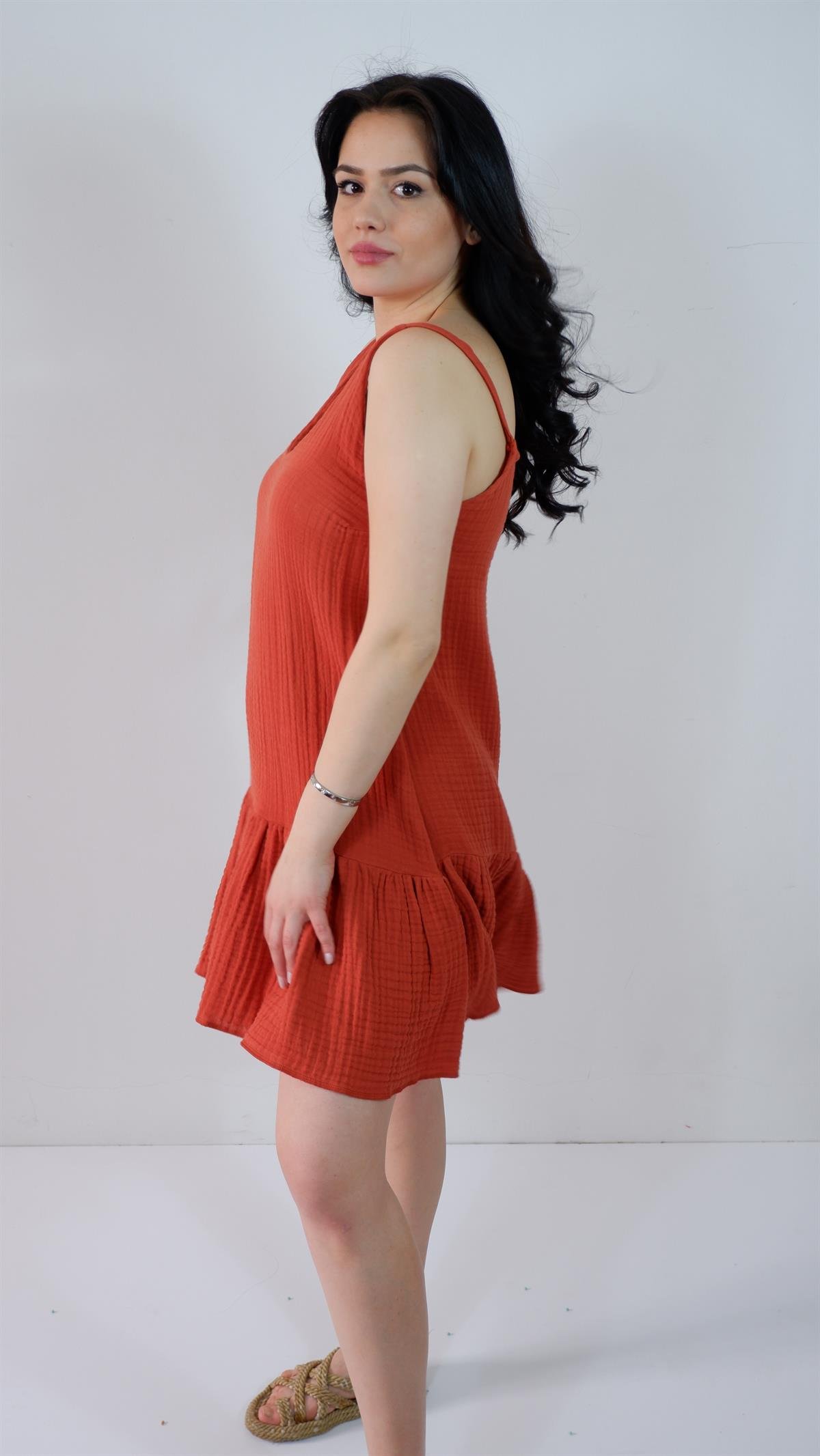 Spring-Summer Collection Müslin Askılı Elbise
