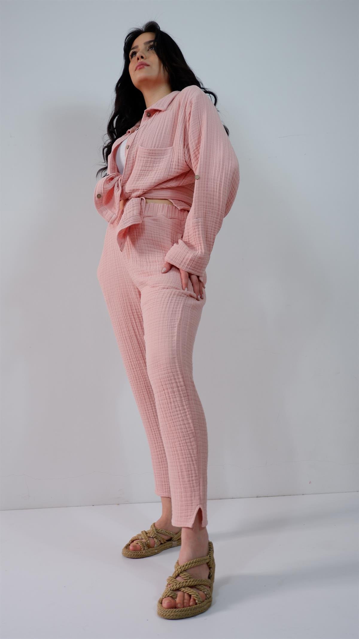 Spring-Summer Collection Müslin Gömlek Pantolon Takımı