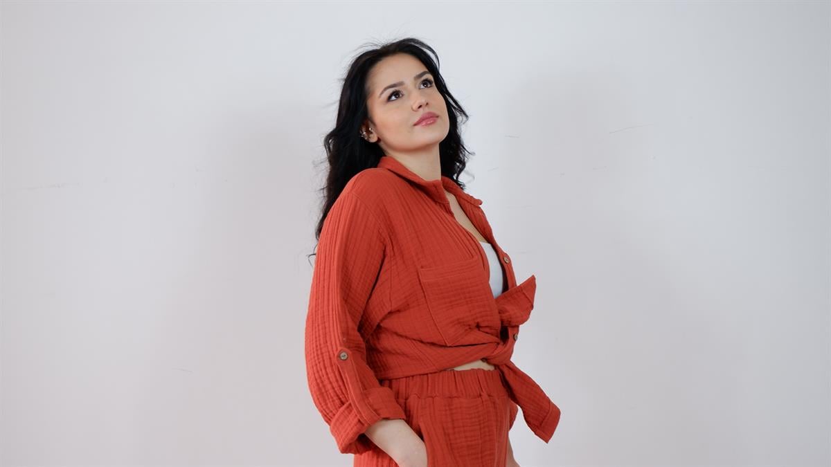 Spring-Summer Collection Müslin Gömlek Pantolon Takımı