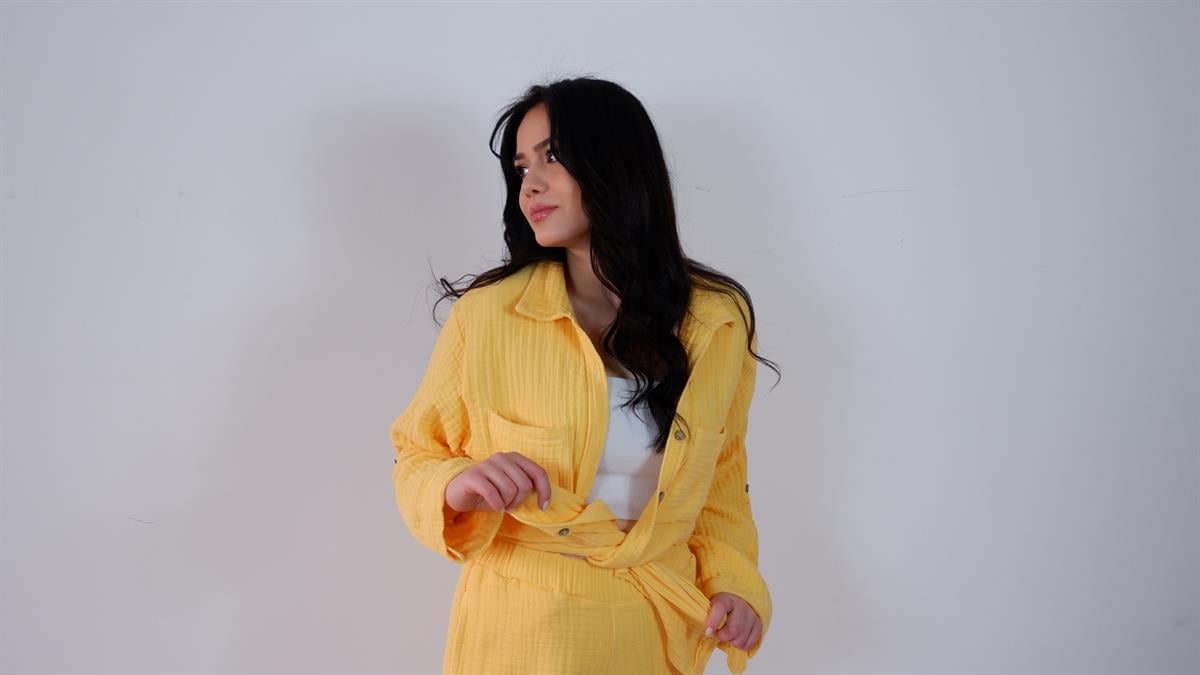 Spring-Summer Collection Müslin Gömlek Pantolon Takımı