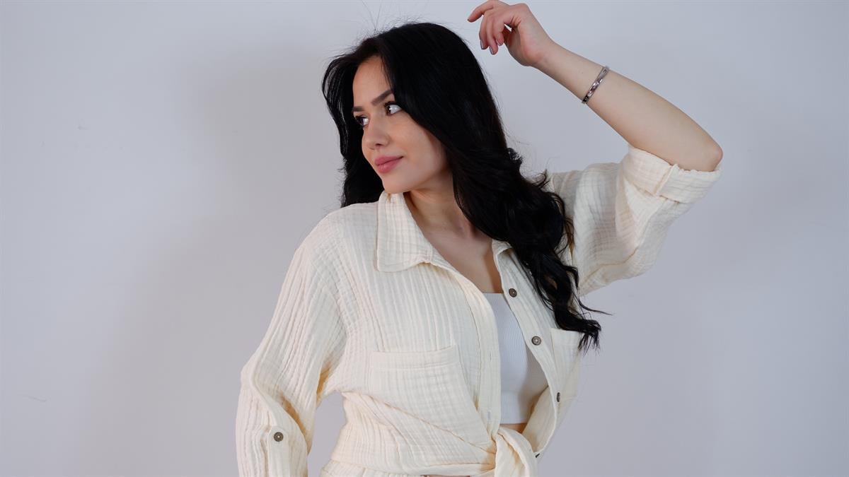 Spring-Summer Collection Müslin Gömlek Pantolon Takımı