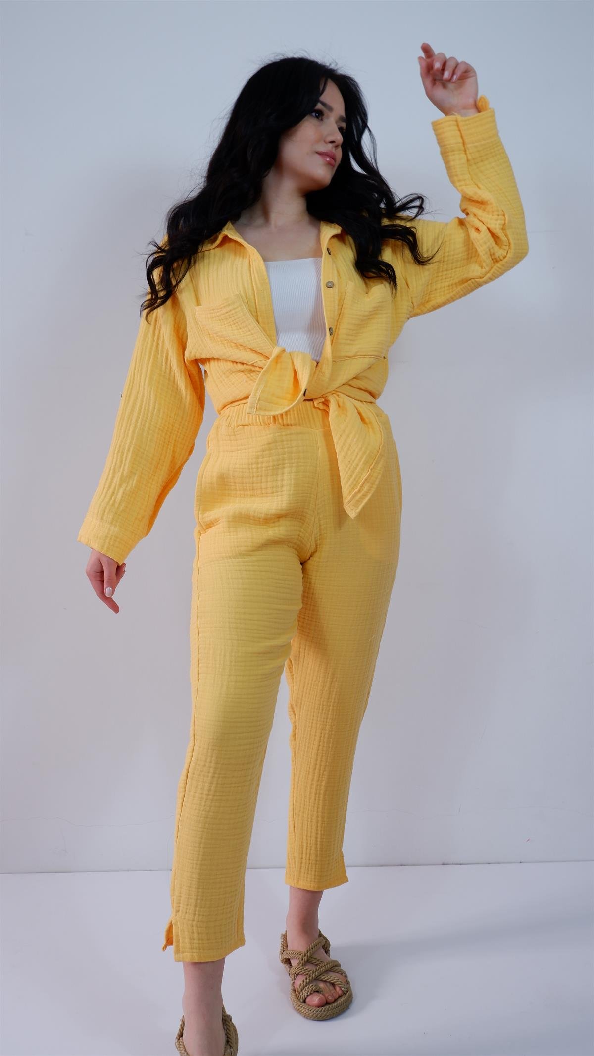 Spring-Summer Collection Müslin Gömlek Pantolon Takımı