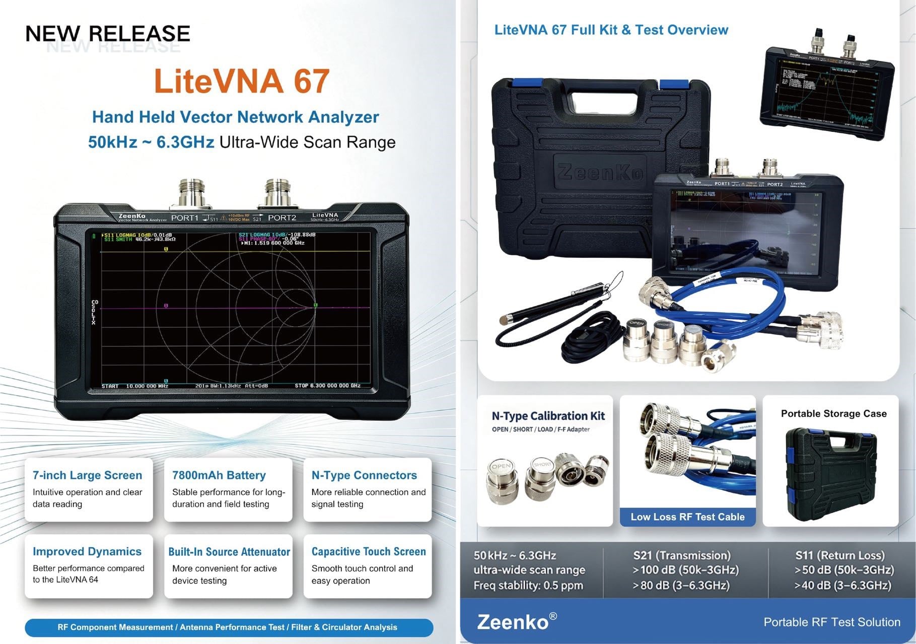 LiteVNA 67 6.3 GHz VNA 