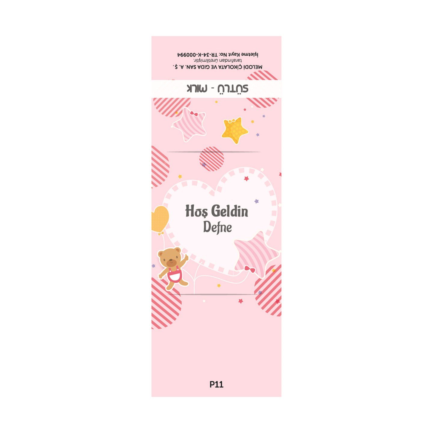 İsimli Kız Bebek Çikolatası Dökme