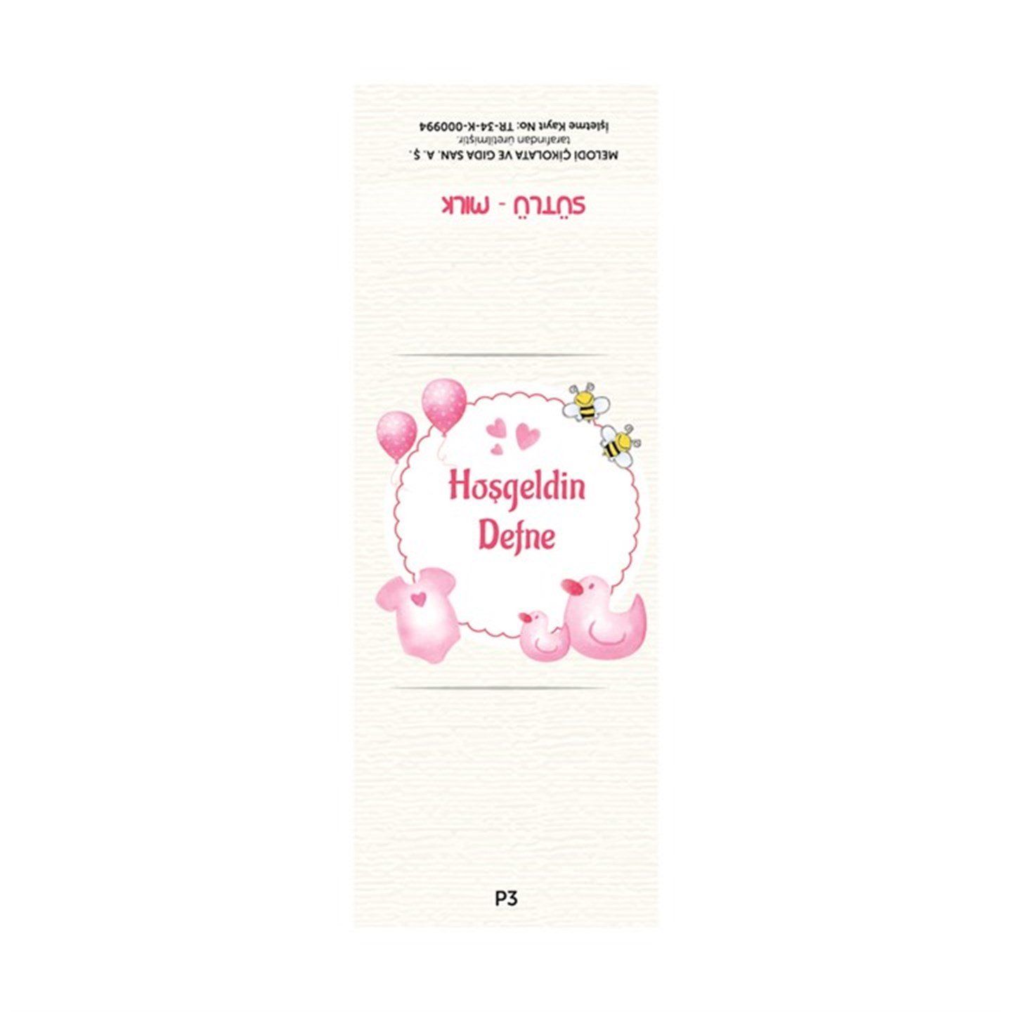 İsimli Kız Bebek Çikolatası Dökme