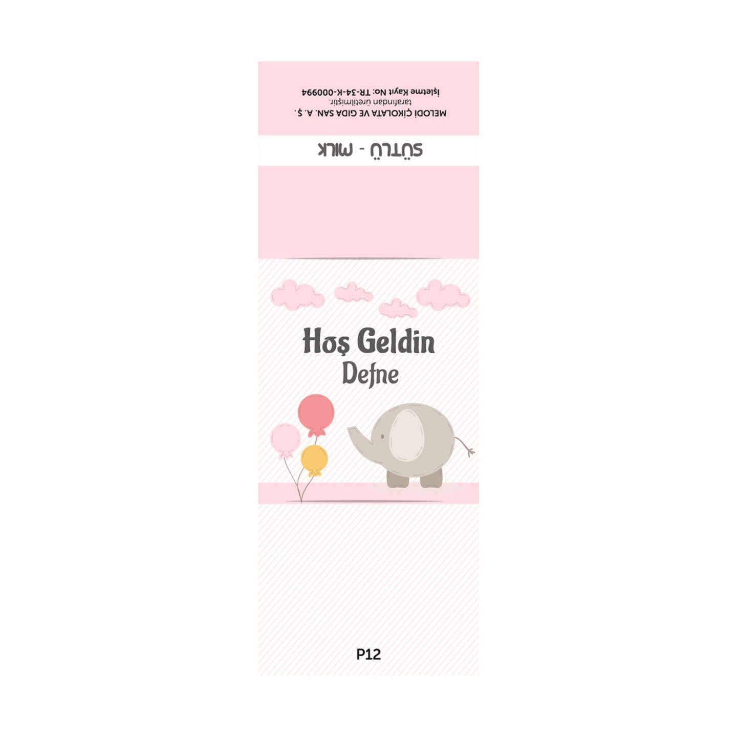 İsimli Kız Bebek Çikolatası Dökme