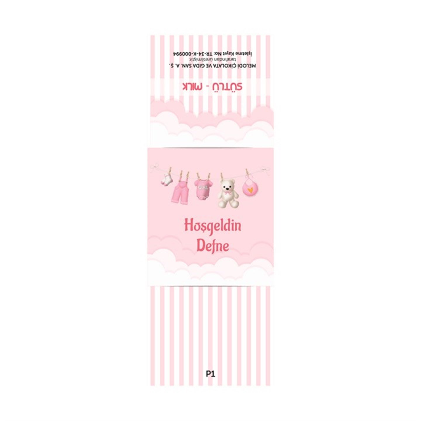 İsimli Kız Bebek Çikolatası Dökme