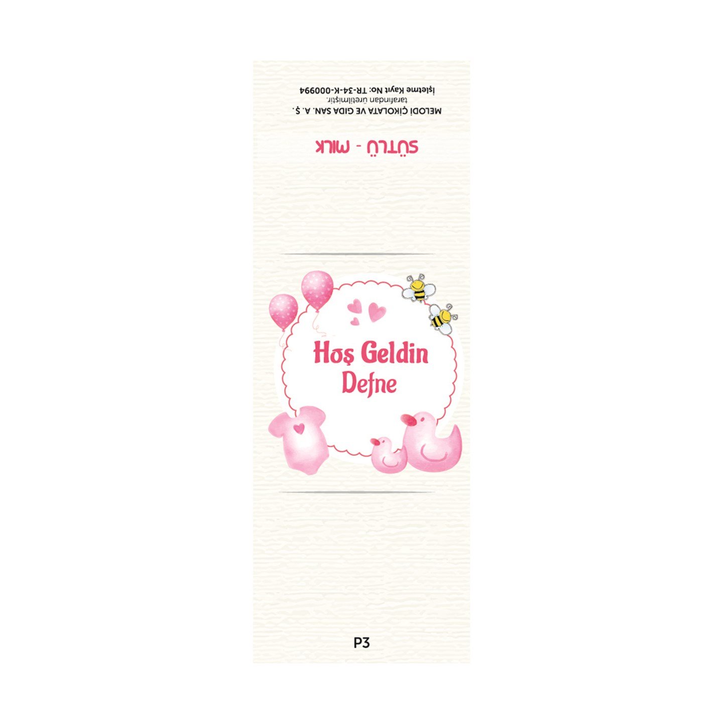 İsimli Kız Bebek Çikolatası Dökme