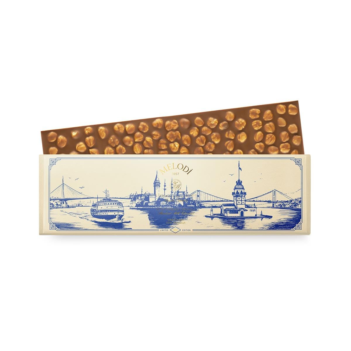 İstanbul Serisi Sütlü Fındıklı Beyoğlu Tablet Çikolata 300g