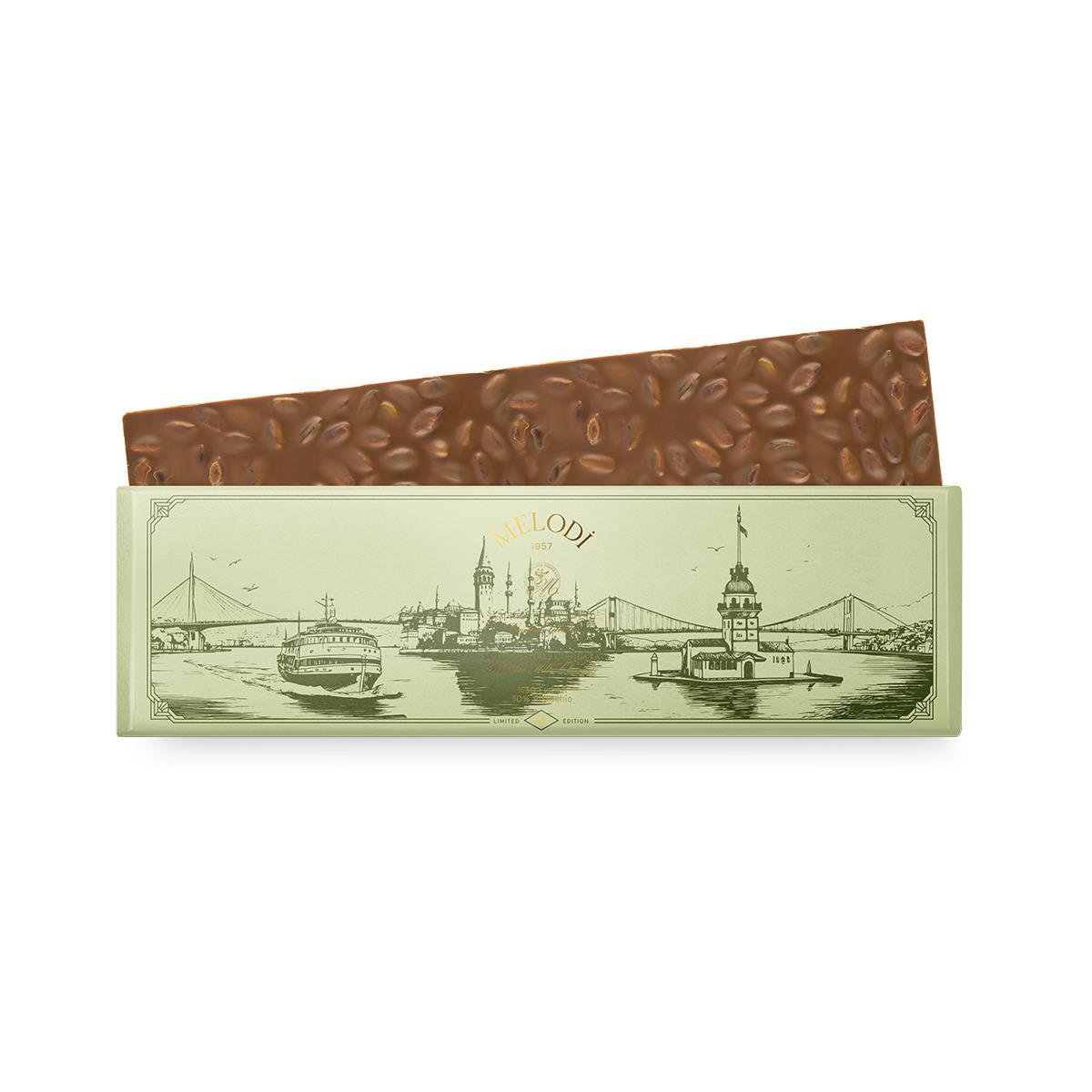 İstanbul Serisi Sütlü Fıstıklı Beyoğlu Tablet Çikolata 300g