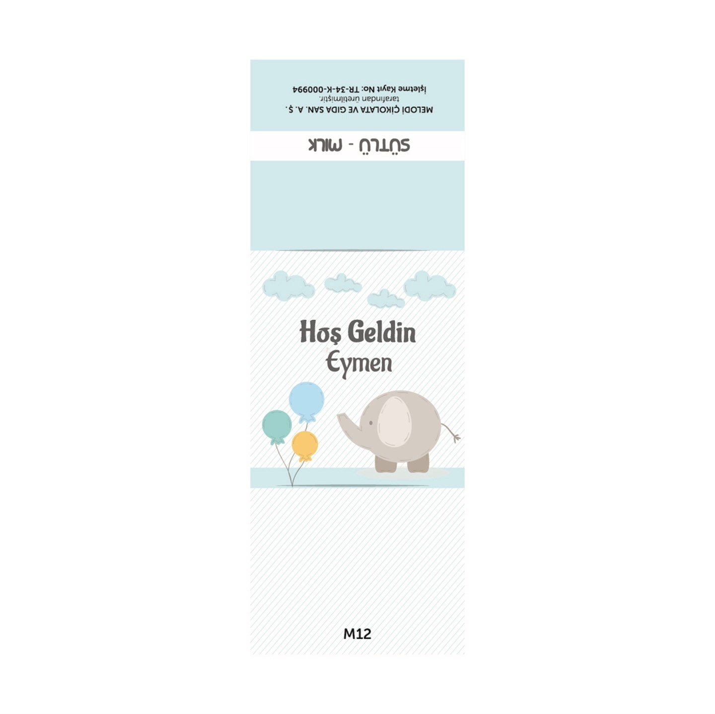 Nazar Boncuklu Küp-İsme Özel Erkek Bebek Çikolatası