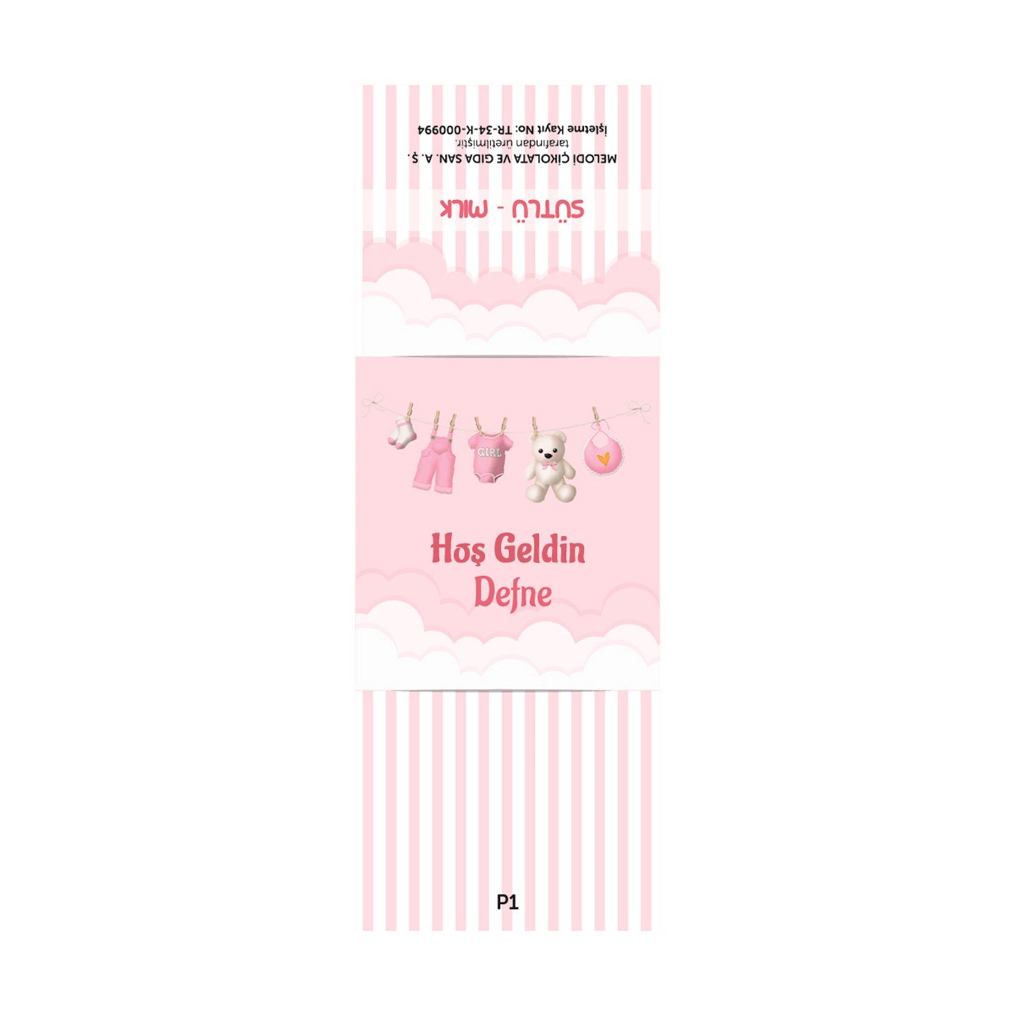 Nazar Boncuklu Küp-İsme Özel Kız Bebek Çikolatası