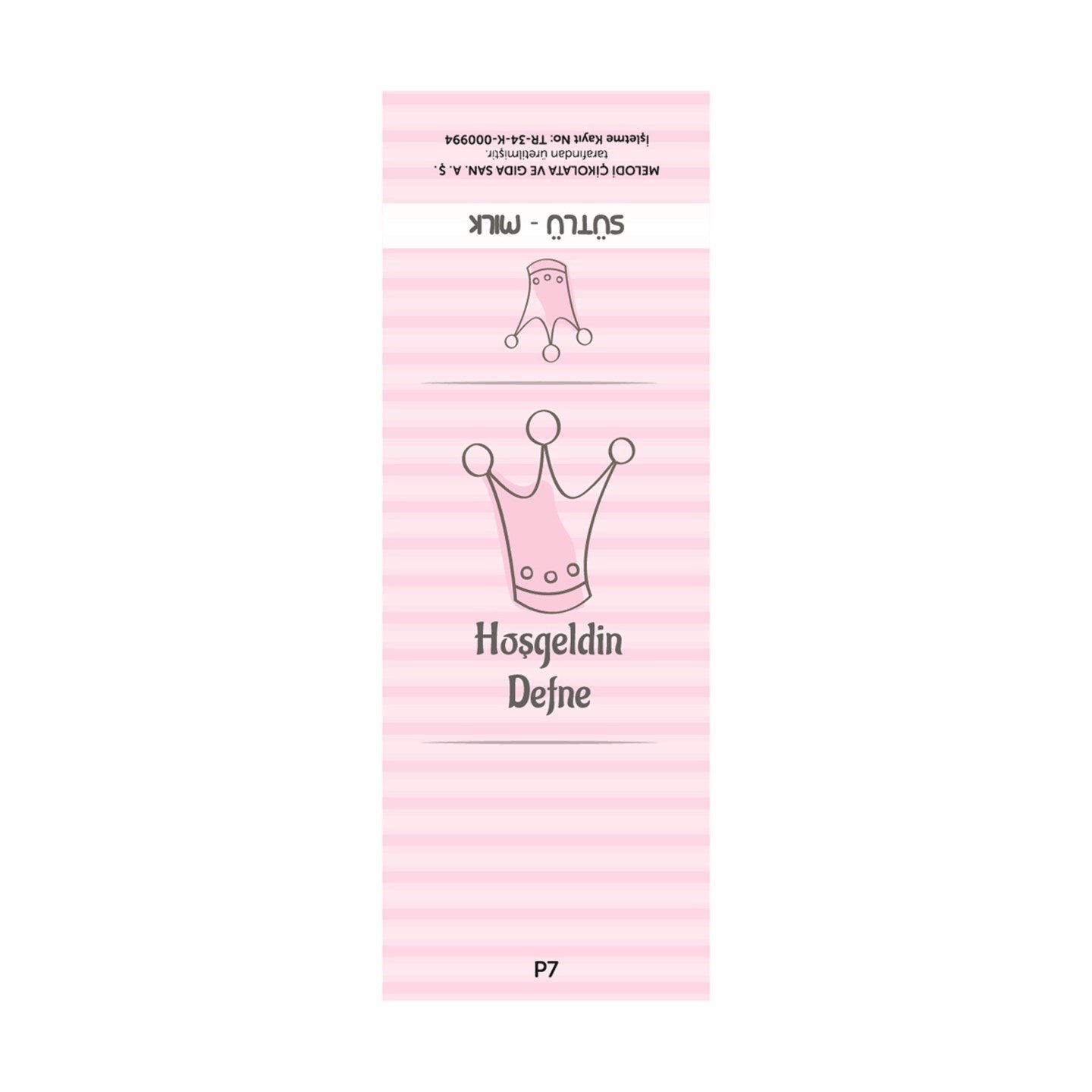 Prenses İsimli Kız Bebek Çikolatası 500 gr