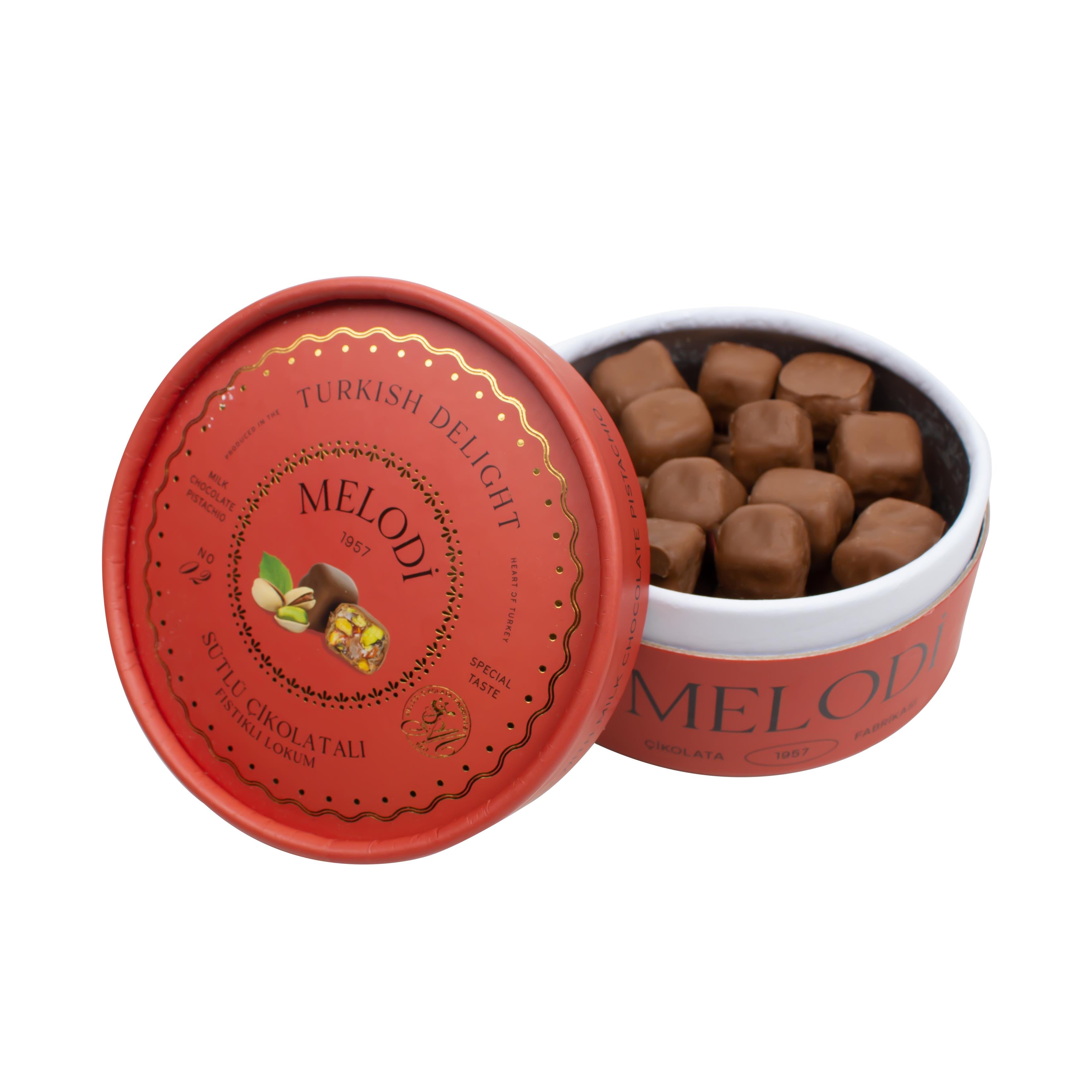 Sütlü Çikolatalı Duble Fıstıklı Lokum