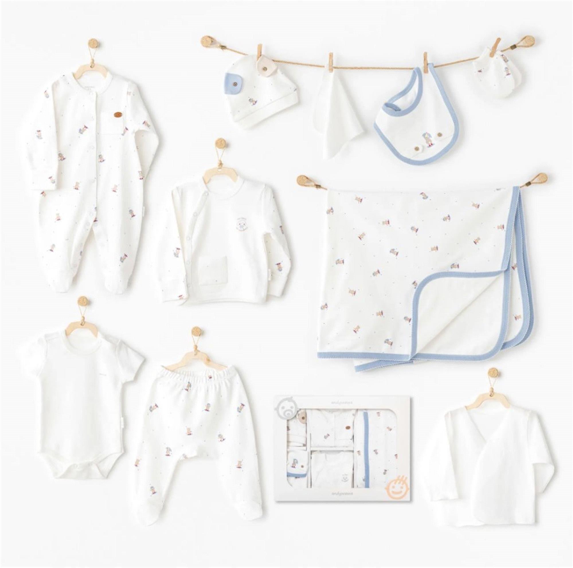 Andywawa Erkek Bebek 10'lu Hastane Çıkış Seti Ekru AC26071