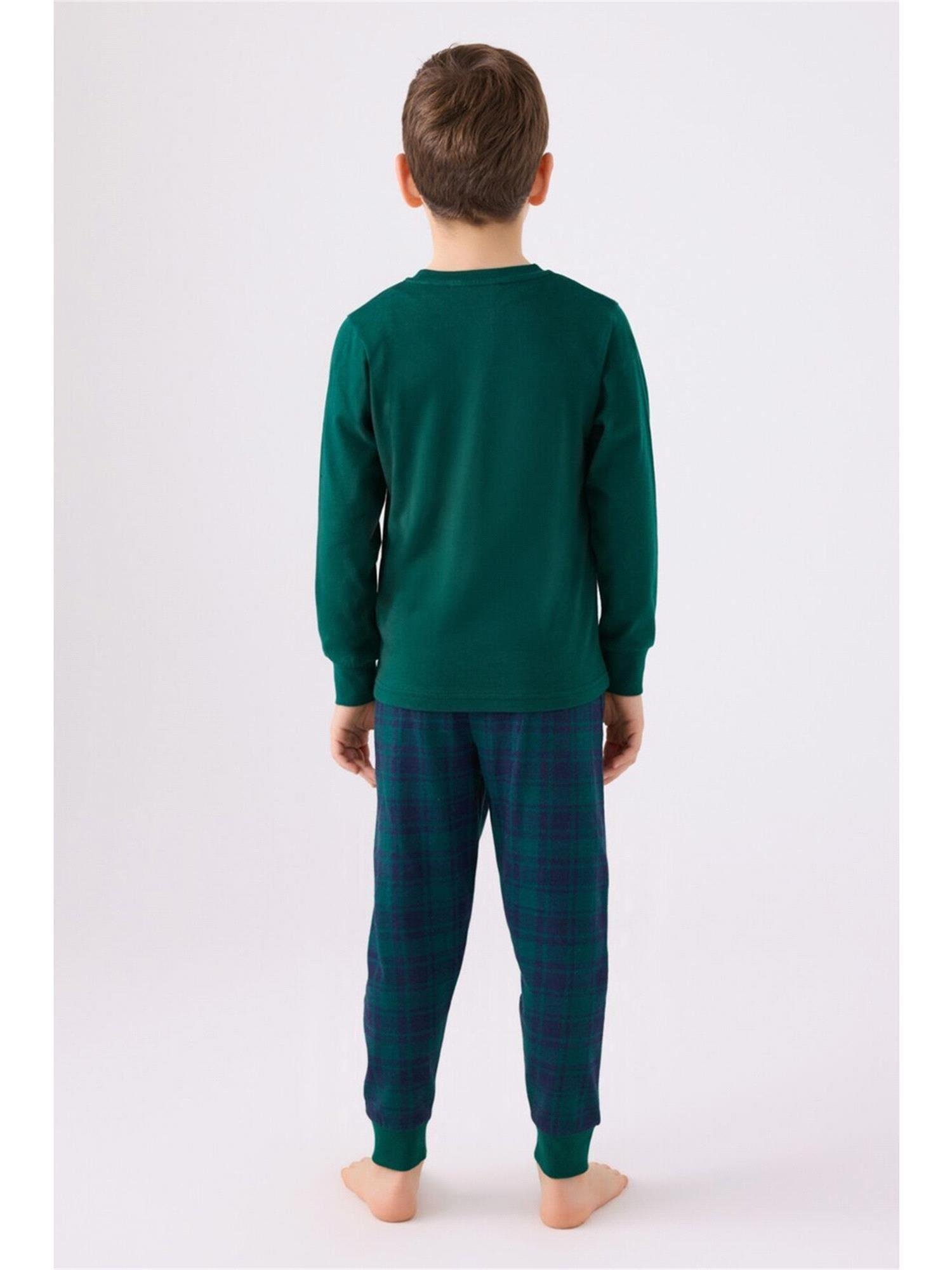 Arnetta Erkek Çocuk Pijama Takımı Koyu Yeşil AR3131-2