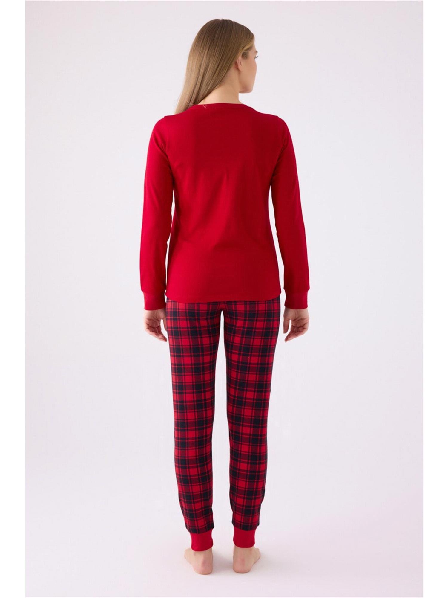 Arnetta Kız Genç Garson Boy Pijama Takımı Kırmızı AR3105-S