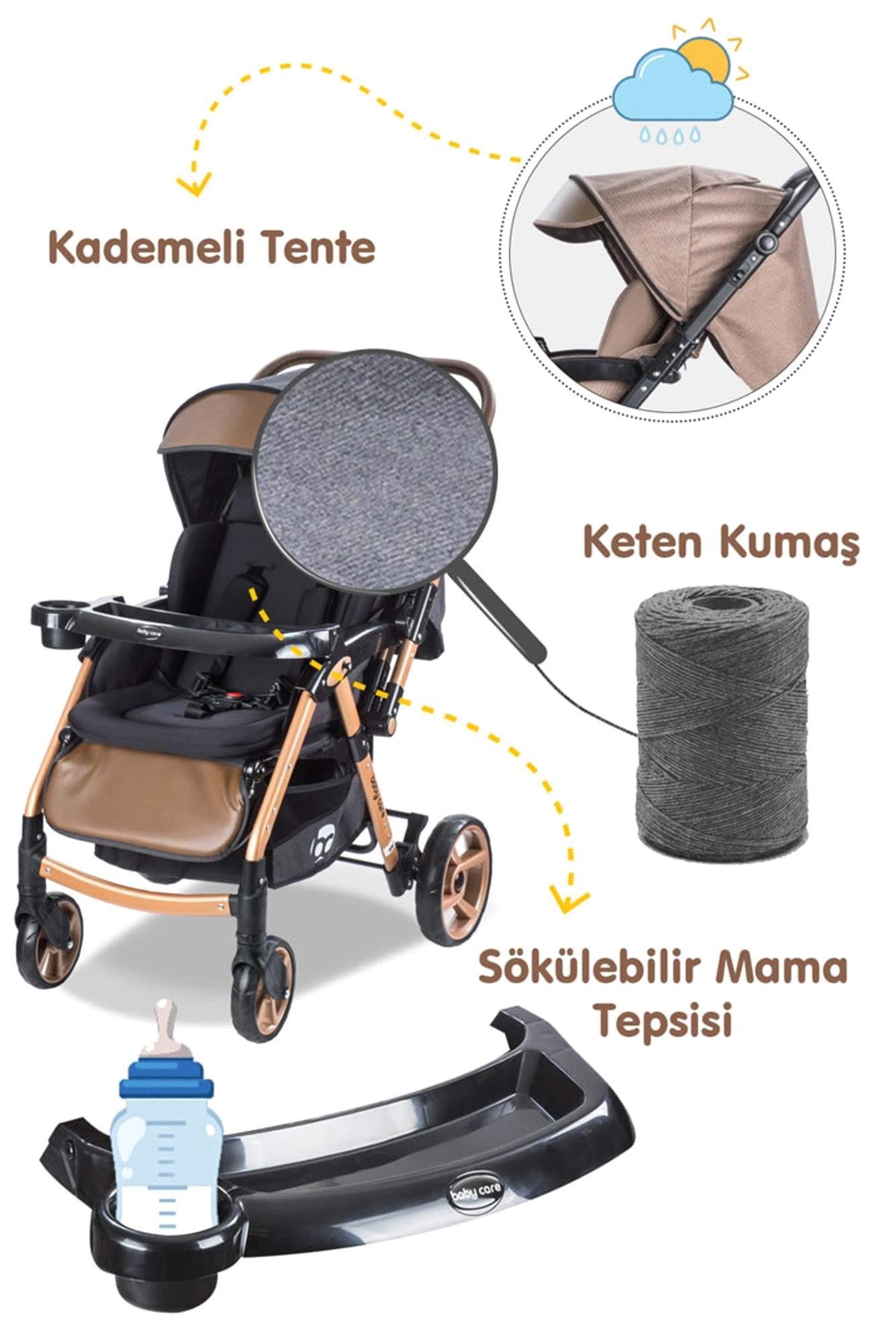 Baby Care BC-500 Combo Bebek Arabası Gold/Siyah