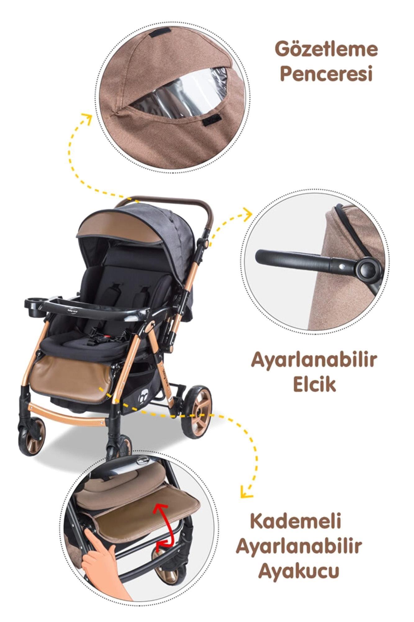 Baby Care BC-500 Combo Bebek Arabası Gold/Siyah