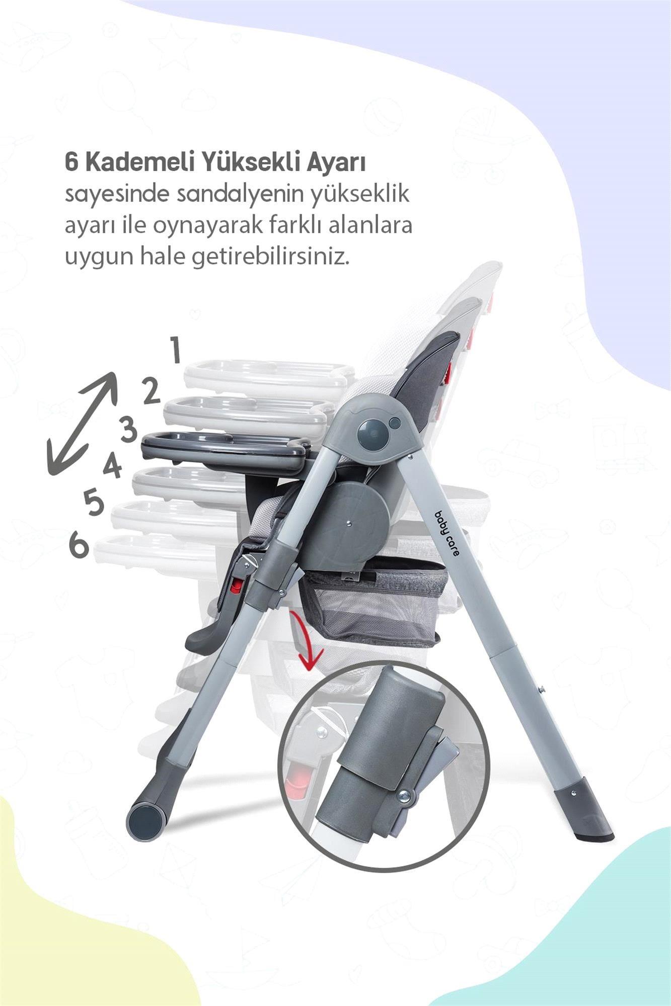 Baby Care BC-511+ Flex Plus Lüks Mama Sandalyesi Sarı (L)