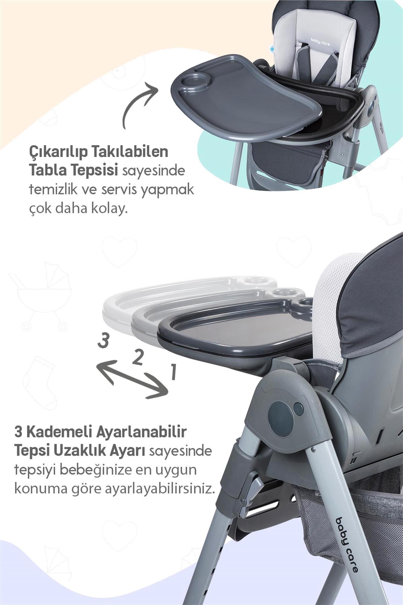 Baby Care BC-511+ Flex Plus Lüks Mama Sandalyesi Sarı (L)
