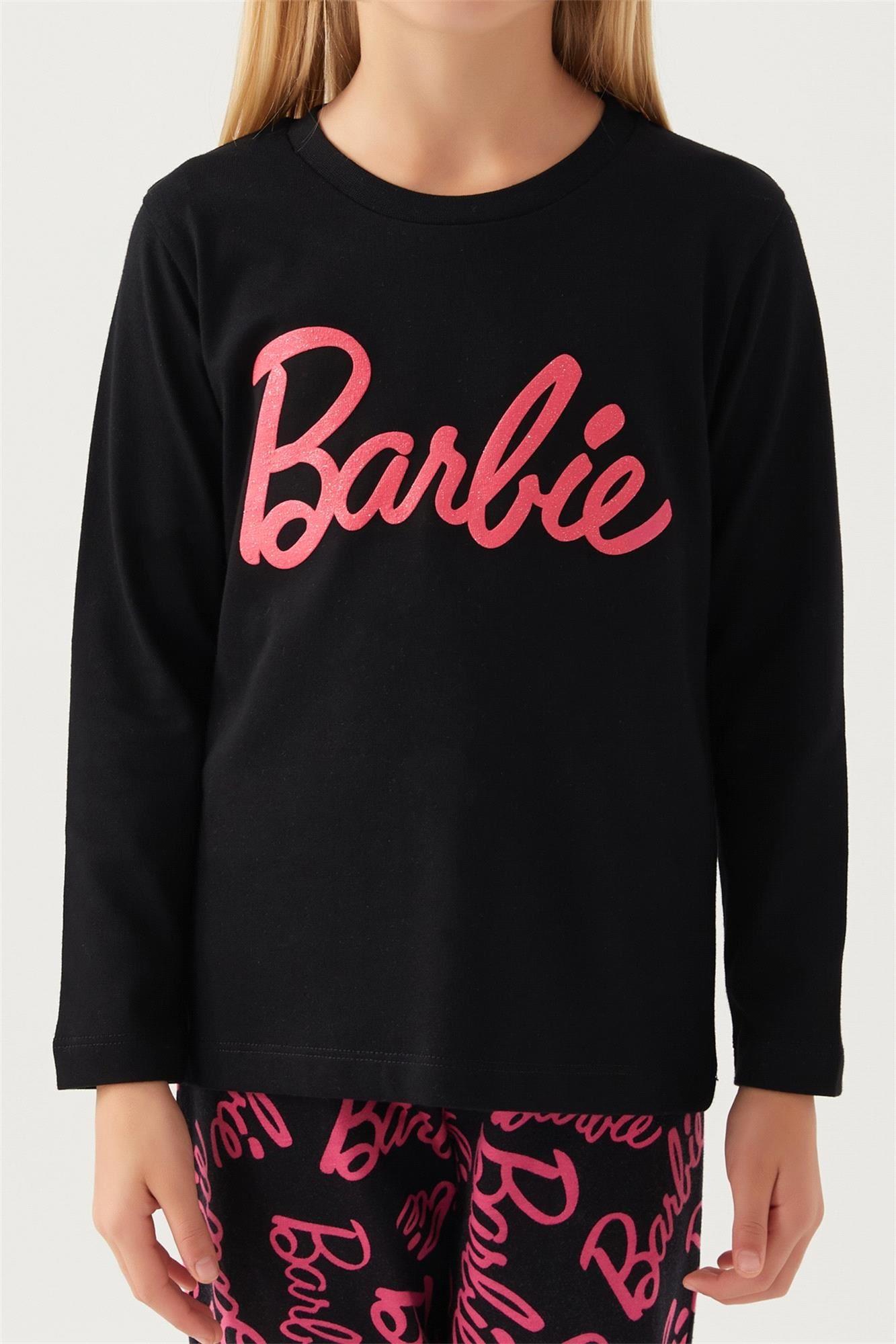 Barbie Kız Çocuk Pijama Takım Siyah L1766-3