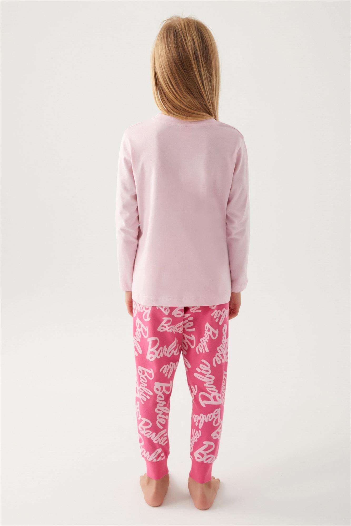 Barbie Kız Çocuk Pijama Takımı Toz Pembe L1766-3