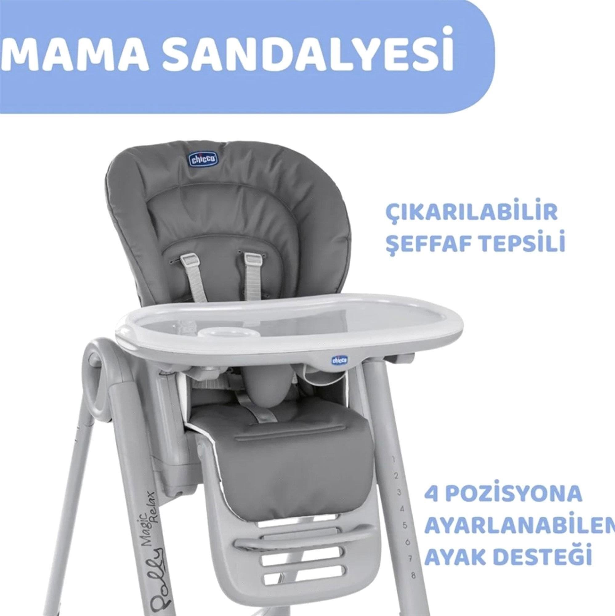 Chicco Polly Magic Relax Mama Sandalyesi Grey Melange