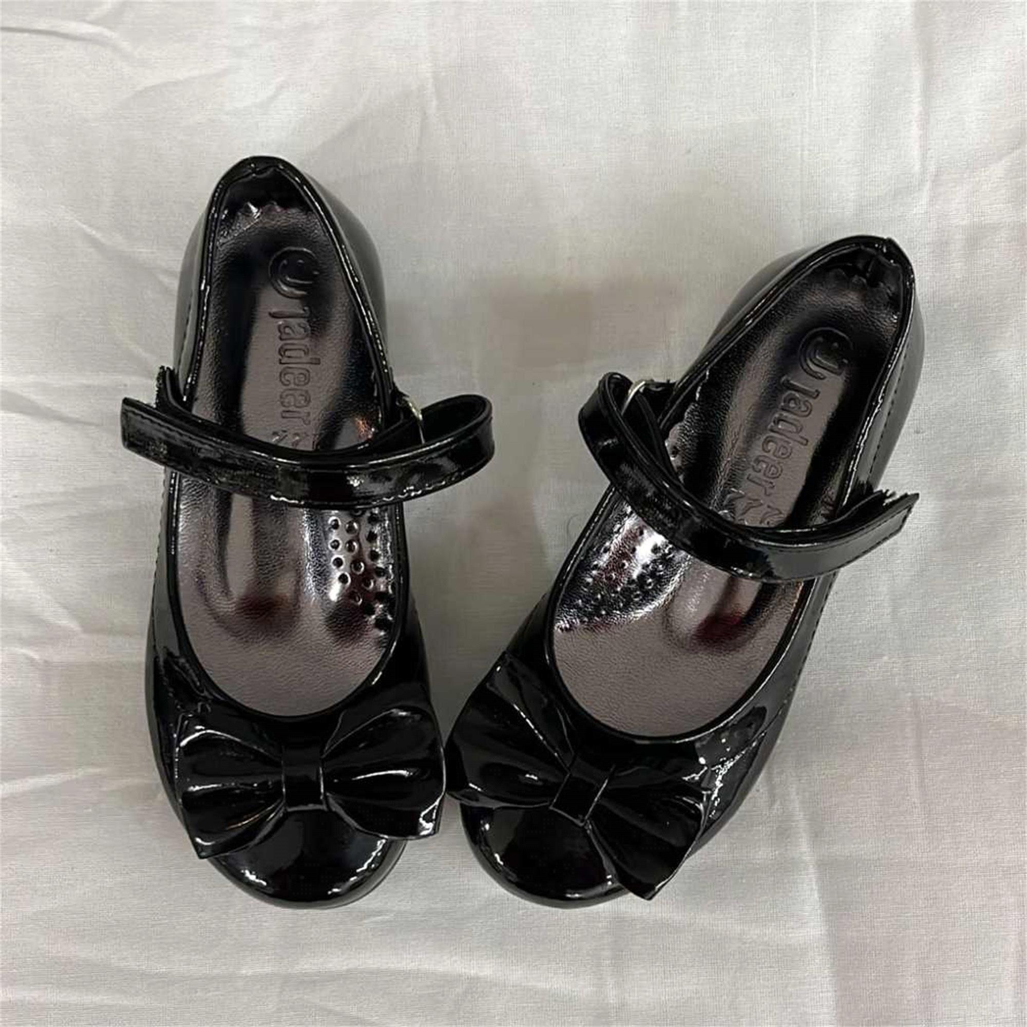 Jadeer Eylül Kız Bebek Fiyonklu Babet Siyah 26-30 F124S