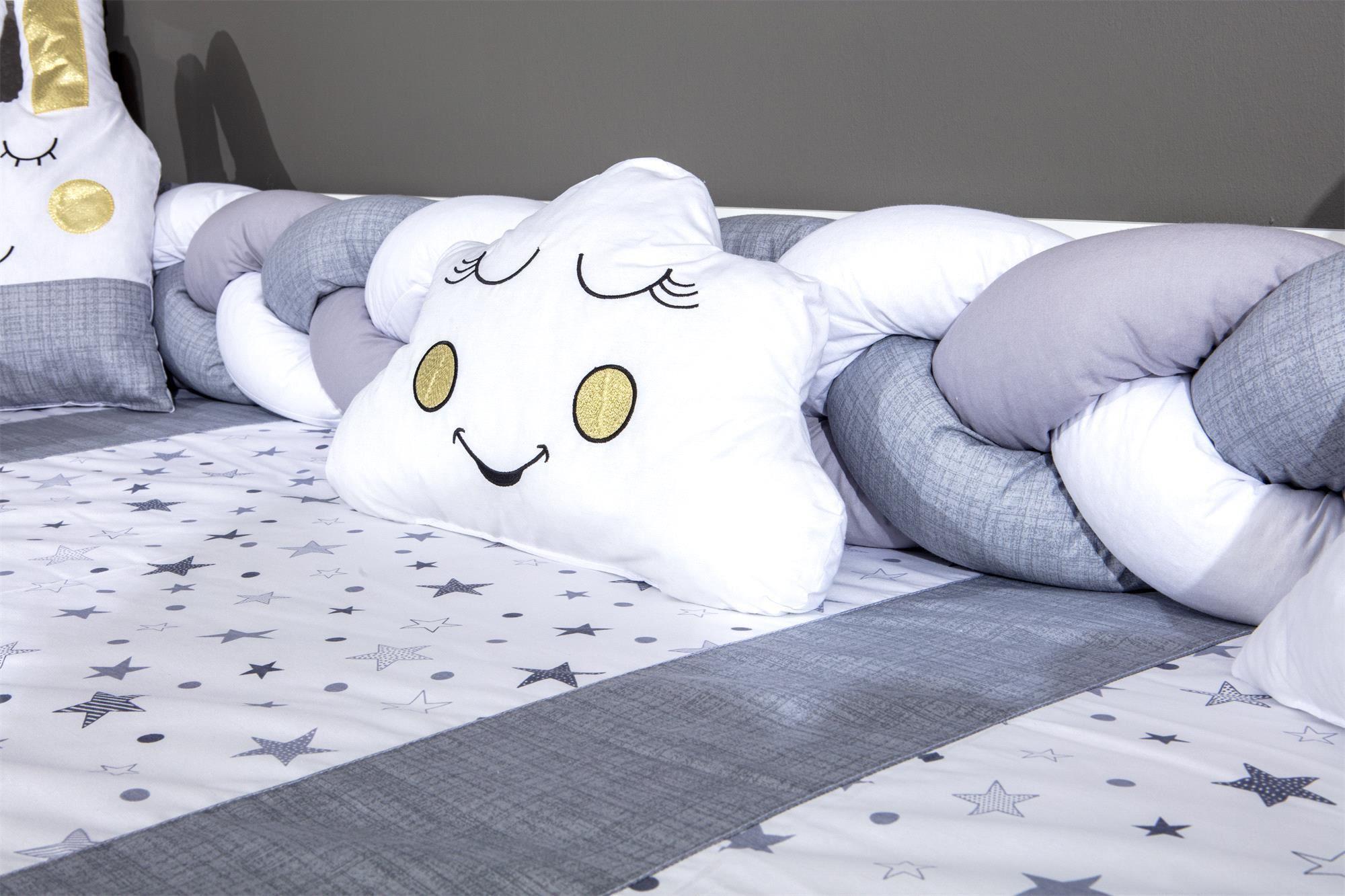 Jadeer Gold Montessori Örgülü Nevresimli Uyku Seti Gri